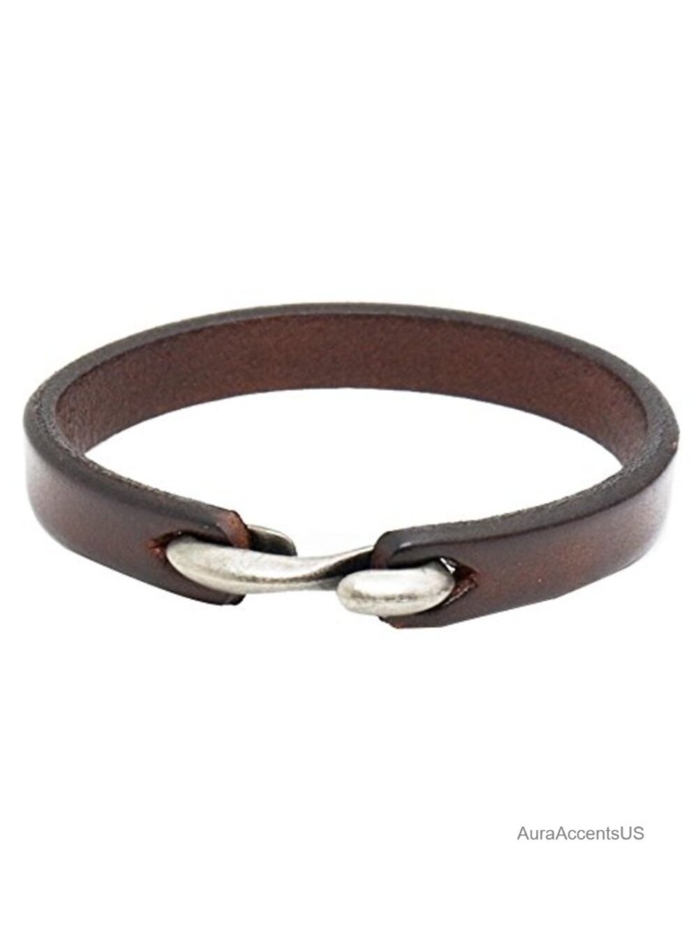 Genuine Leather Cuff Bracelet with S Hook Minimalist Unisex Bangle